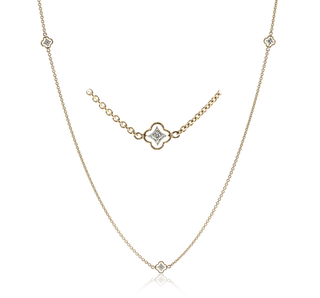 Trellis Necklace in 18k Gold with Diamonds CH114