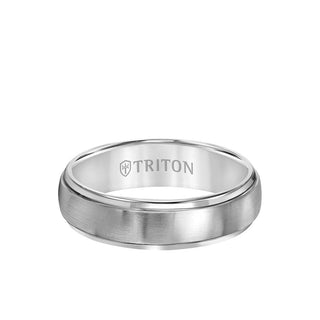 6MM Titanium Ring - Domed Satin Center and Step Edge 11-2005T-G.00