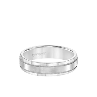 6.5MM Men's Wedding Band - High Polished Finish With Milgrain And Bevel Edge