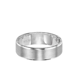 6MM Men's Classic Wedding Band - Criss-Cross Swiss Cut Engraved Design And Step Edge