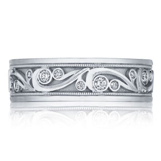 Sculpted Crescent  Wedding Band 127-7D