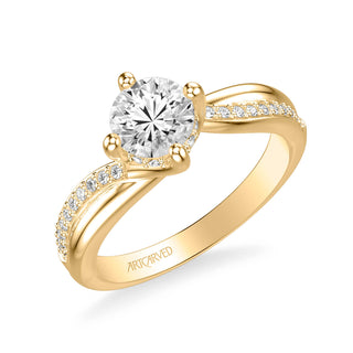 Stella Contemporary Side Stone Twist Diamond Engagement Ring