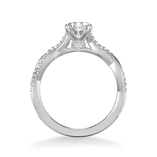 Virginia Contemporary Side Stone Twist Diamond Engagement Ring