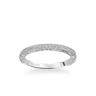 Julie Vintage Diamond And Milgrain Engraved Wedding Band