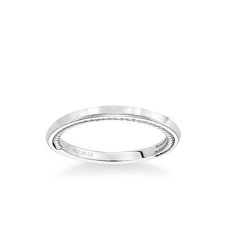 Cameron Contemporary Polished And Rope Wedding Band