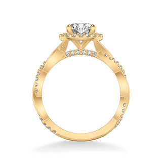 Kinsley Contemporary Round Halo Twist Diamond Engagement Ring