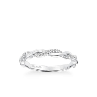 Kinsley Contemporary Half Diamond Half Polished Twist Wedding Band