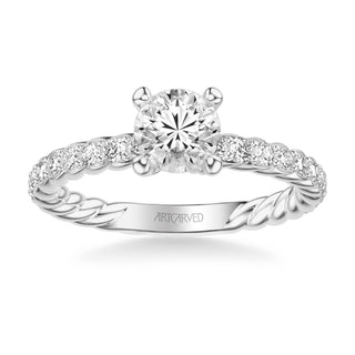 Wren Contemporary Side Stone Rope Diamond Engagement Ring