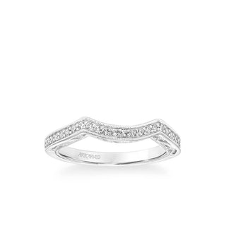 Lucinda Vintage Heritage Collection Diamond And Milgrain Filigree Scrollwork Wedding Band