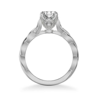 Cherie Contemporary Solitaire Floral Diamond Engagement Ring