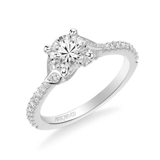 Bluebelle Contemporary Side Stone Floral Diamond Engagement Ring