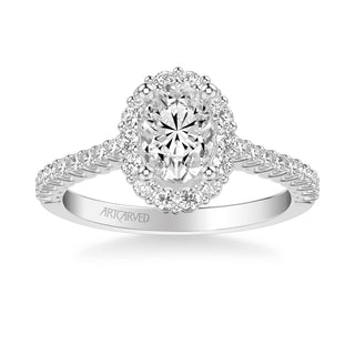 Jocelyn Classic Oval Halo Diamond Engagement Ring