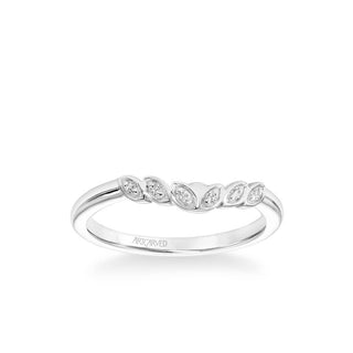 Heather Contemporary Diamond Leaf Wedding Band