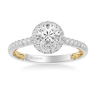 Theda Lyric Collection Classic Side Stone Diamond Engagement Ring