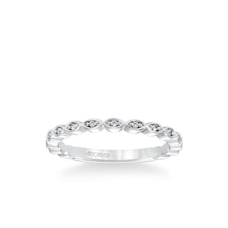 Stackable Band With Diamond Petal Design