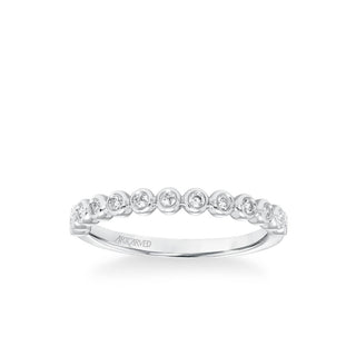 Stackable Band With Bezel Set Diamonds