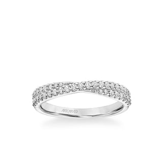 Stackable Band With Diamond "X" Design