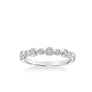 Stackable Band With Alternating Bezel Set Diamonds