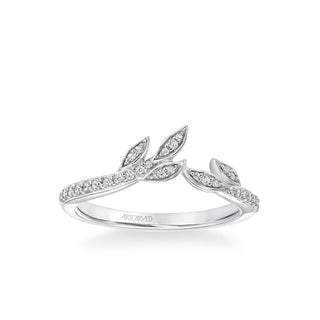 Stackable Diamond Band With Diamond Petal Accents