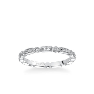 Stackable Eternity Band With Diamond And Milgrain Multi-Shape Details