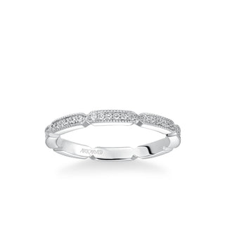 Stackable Eternity Band With Diamond And Milgrain Design