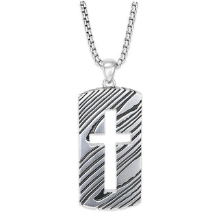 Rogue 26'' Silver Dog Tag Necklace 85-D39163-G.00