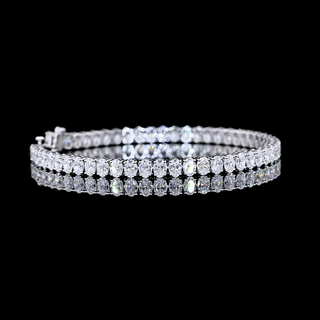 Tennis Oval 8.74cts 14K White Gold Bracelet BC1688