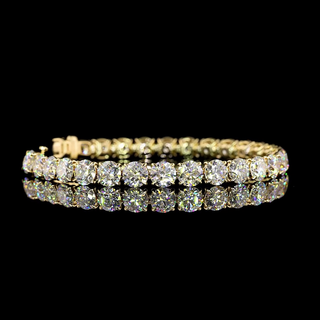 Tennis Round 21.09cts 14K Yellow Gold Bracelet BC1930