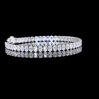 Tennis Oval 10.32cts 14K White Gold Bracelet BC1950