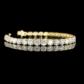 Tennis Round 16.32cts 14K Yellow Gold Bracelet BC2011