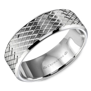 Carved Contemporary Wedding Band WB-9572