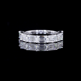 Half Eternity Emerald 2.86cts 14K White Gold Eternity Band EB206