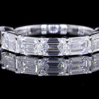 Half Eternity Emerald 2.86cts 14K White Gold Eternity Band EB206