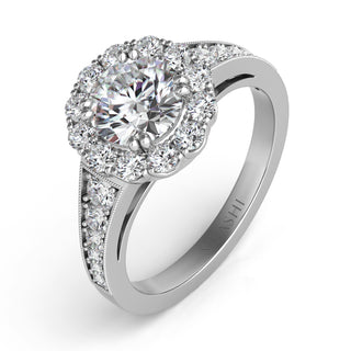 Halo - Round Engagement Ring EN7292-1RDWG