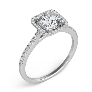 Halo - Cushion Engagement Ring EN7330-1WG