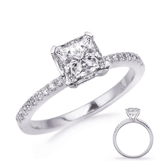 Side Stone - Prong Set Engagement Ring EN7470-5.0MSQWG