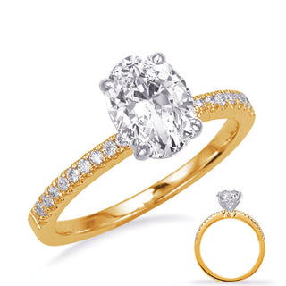 Side Stone - Prong Set Engagement Ring EN7470-7X5MOVYG