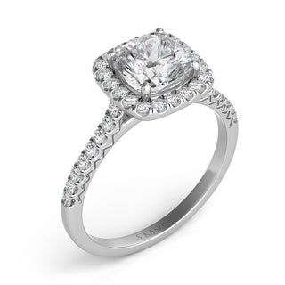 Halo - Cushion Engagement Ring EN7593-6.5MWG