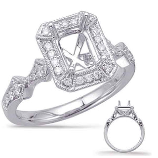 Halo - Emerald Cut Engagement Ring EN7950-7X5MWG