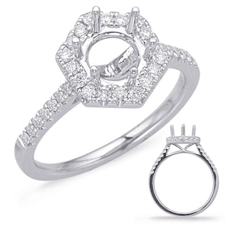 Halo - Hexagon Engagement Ring EN8063-1WG