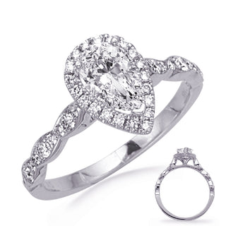 Halo - Pear Engagement Ring EN8333-8X5MWG