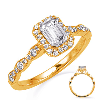 Halo - Emerald Cut Engagement Ring EN8334-5.4X38YG