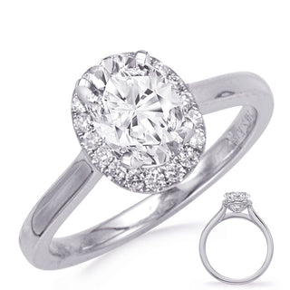 Halo - Oval Engagement Ring EN8340-10X8MWG