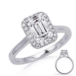 Halo - Emerald Cut Engagement Ring EN8348