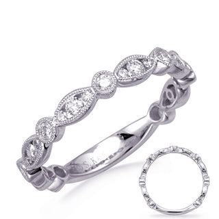 Side Stone - Prong Set Wedding Band EN8375-BWG