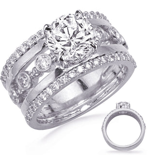 Side Stone - Prong Set Engagement Ring EN8380-15WG