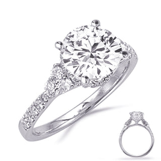 Side Stone - Prong Set Engagement Ring EN8409-2WG