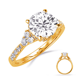 Side Stone - Prong Set Engagement Ring EN8409-2YG