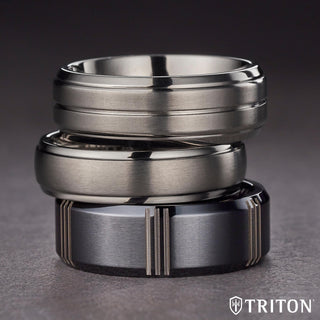 6MM Titanium Ring - Domed Satin Center and Step Edge 11-2005T-G.00
