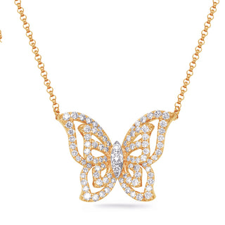 Butterfly Necklace N1245YG